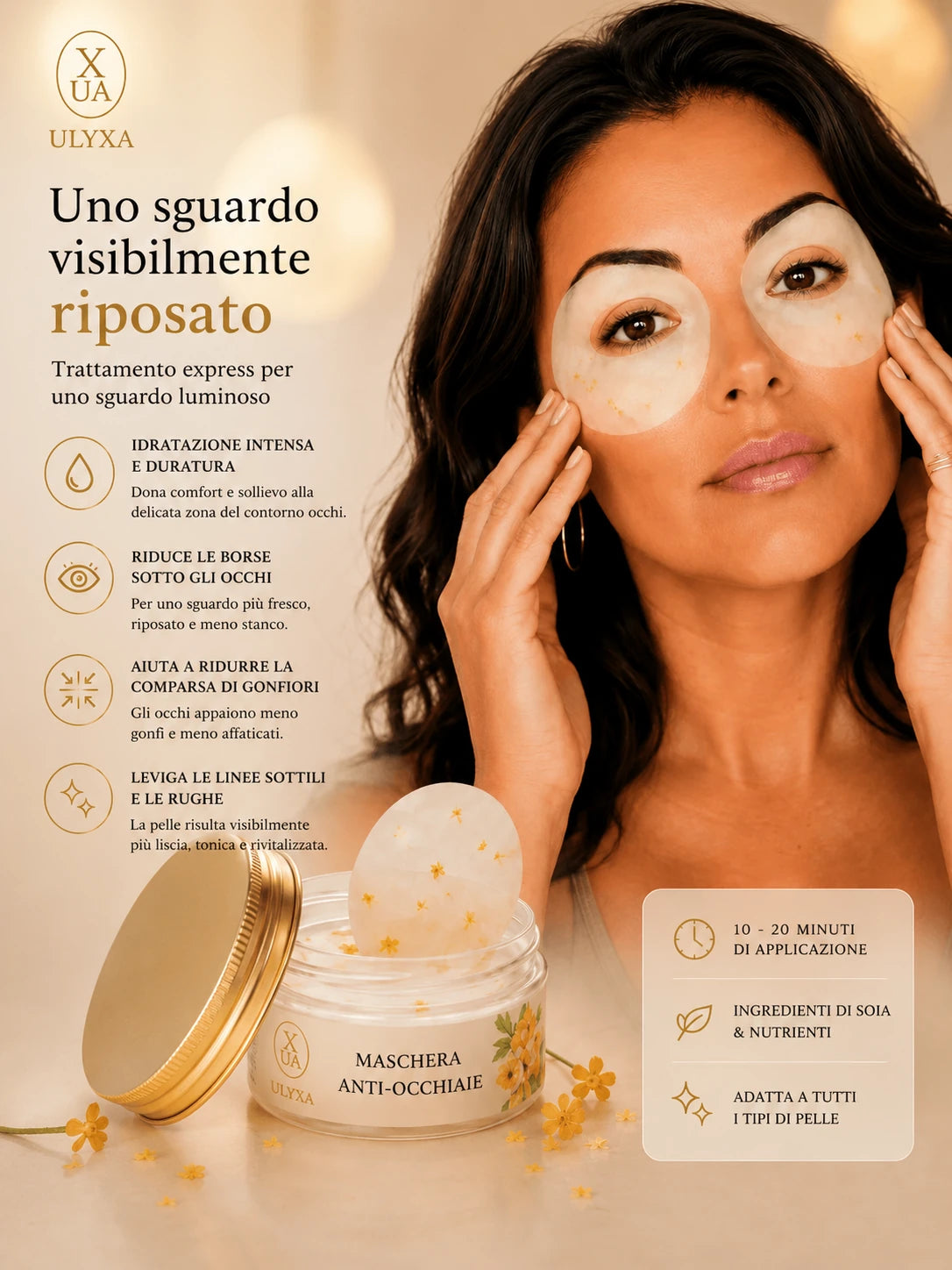 Maschera anti-occhiaie e antirughe