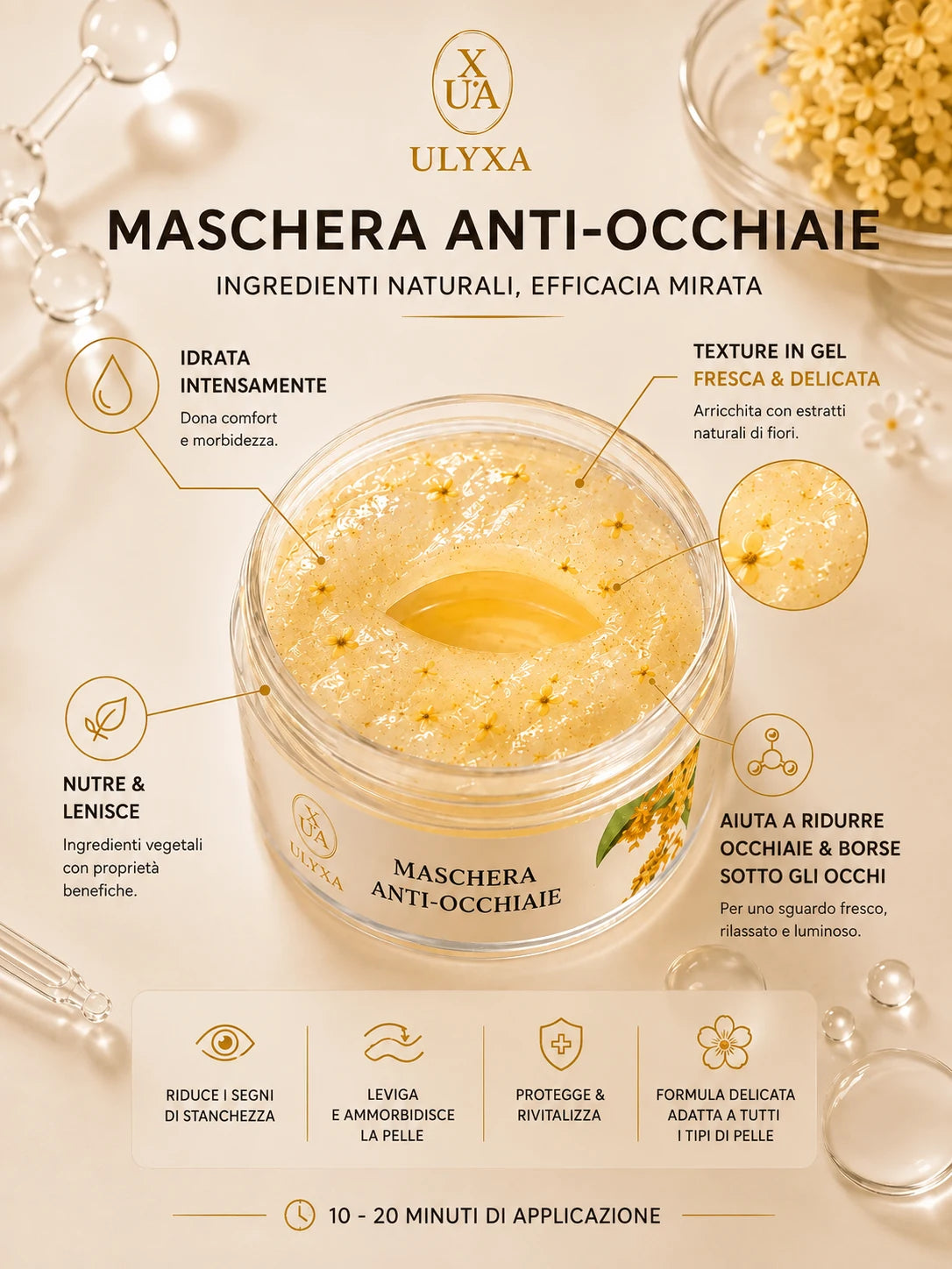 Maschera anti-occhiaie e antirughe